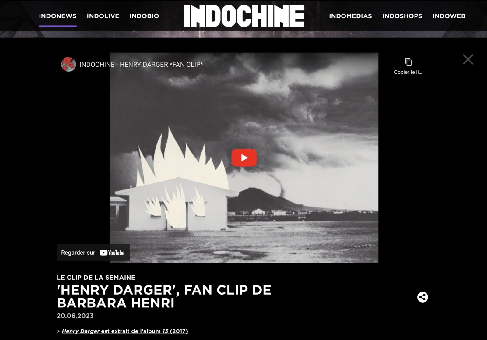 Site officiel Indochine (indo.fr)